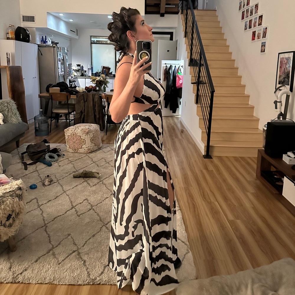Zebra Print Maxi Dress is A Flattering Maxi For many Occasions Cut Out Dress